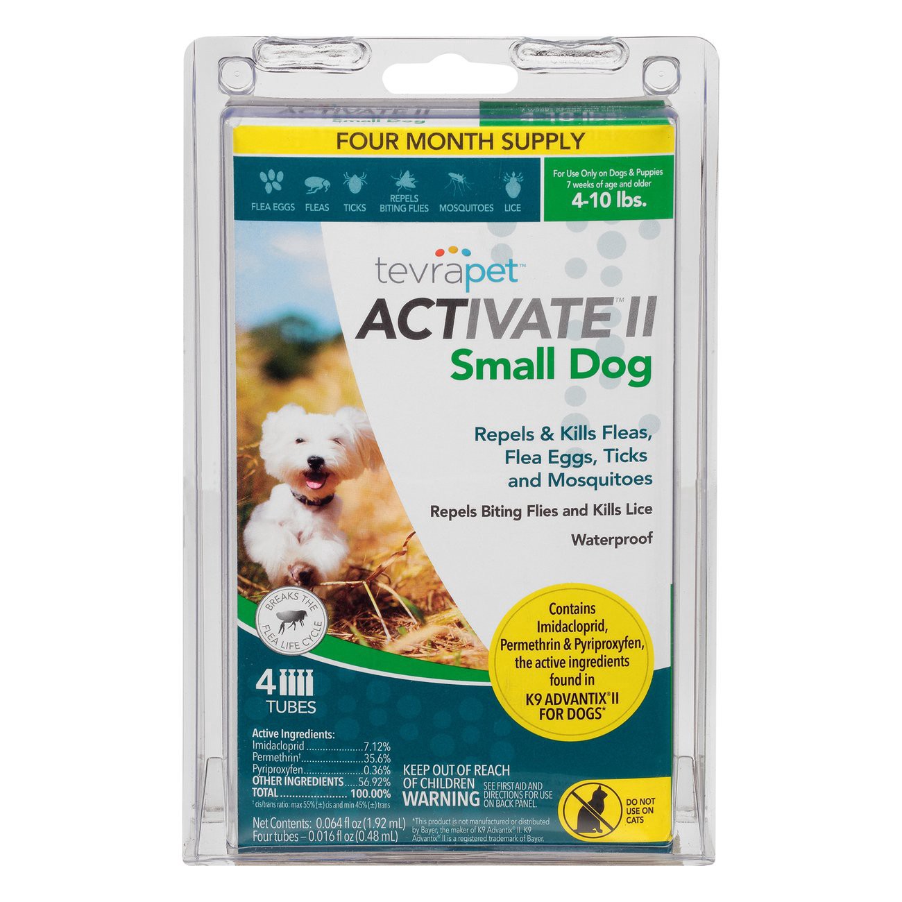 slide 1 of 10, Tevra Pet Tevra Activate Flea Small Dog 4-10lb, 4 ct