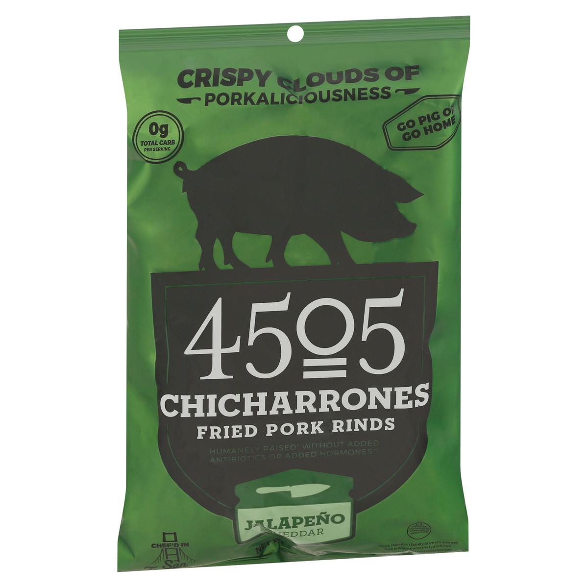 slide 9 of 9, 4505 Meats Chicharrones, Jalapeno Cheddar, 2.5 oz