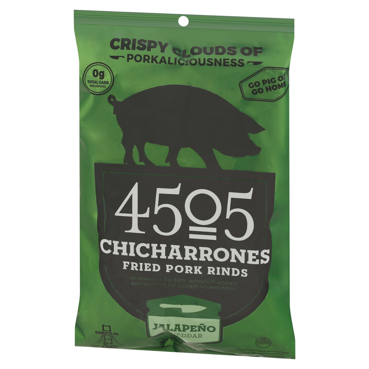slide 2 of 9, 4505 Meats Chicharrones, Jalapeno Cheddar, 2.5 oz