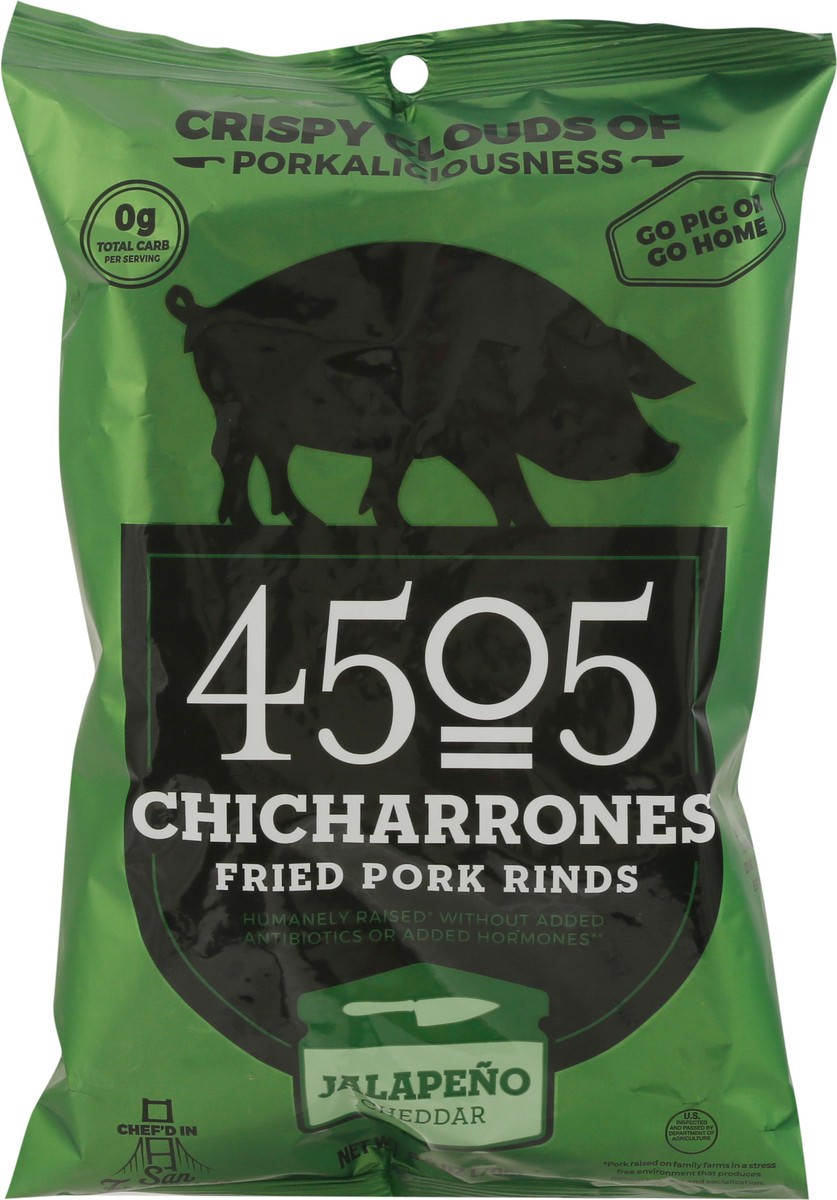 slide 5 of 9, 4505 Meats Chicharrones, Jalapeno Cheddar, 2.5 oz