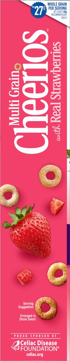 slide 7 of 9, Cheerios Multi Grain Cheerios Strawberries, Heart Healthy Cereal, 11.5 OZ Box, 11.5 oz