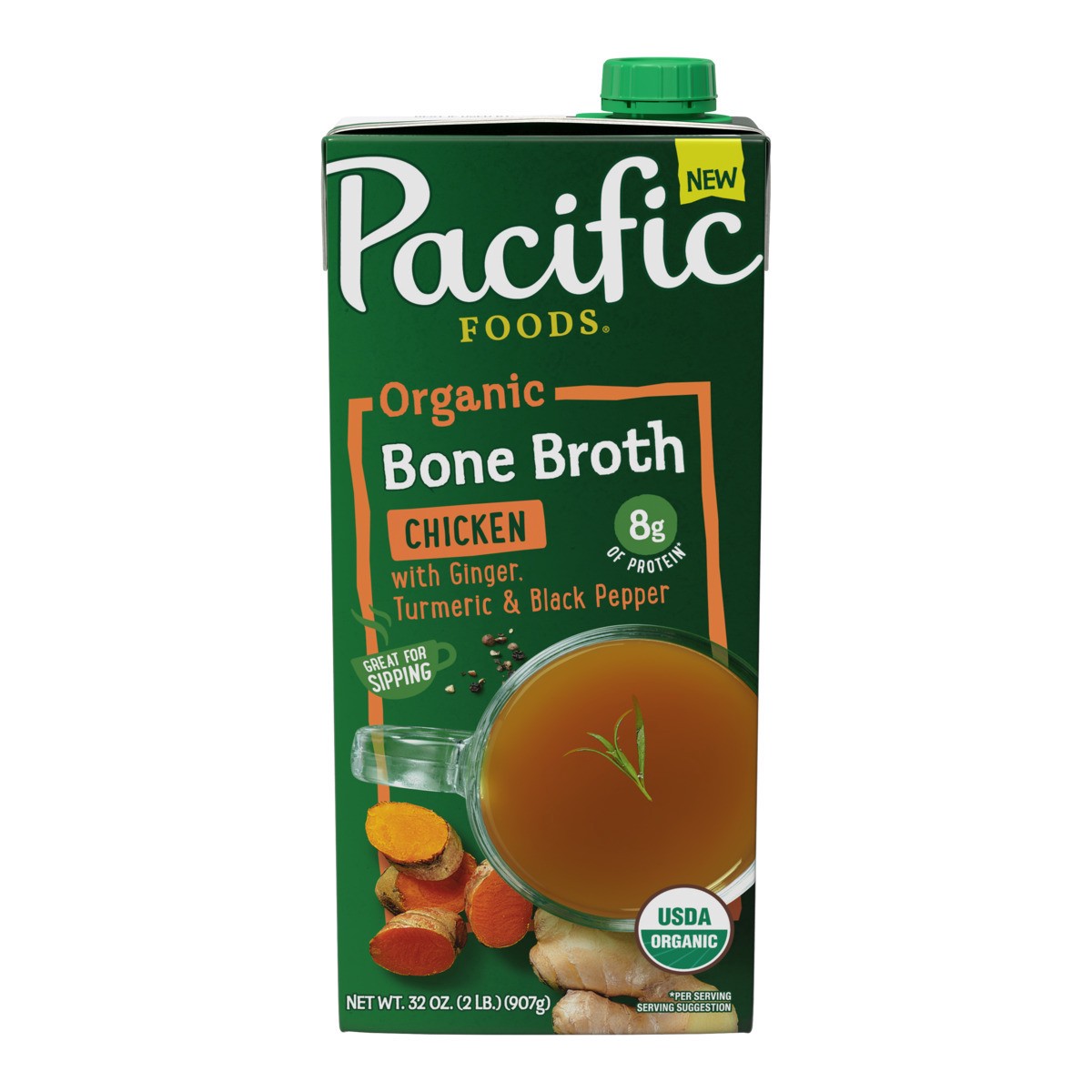 slide 1 of 4, Pacific Foods Chckn Gngr, 32 oz
