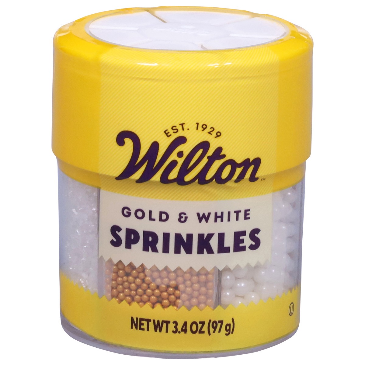 slide 1 of 14, Wilton Gold & White Sprinkles 3.4 oz, 3.4 oz