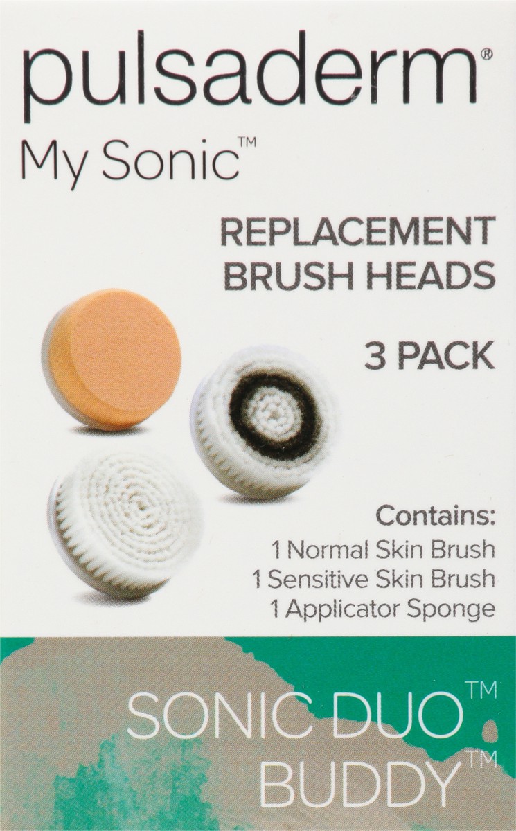 slide 1 of 11, Pulsaderm My Sonic Replacement Brush Heads 3 ea, 1 ct