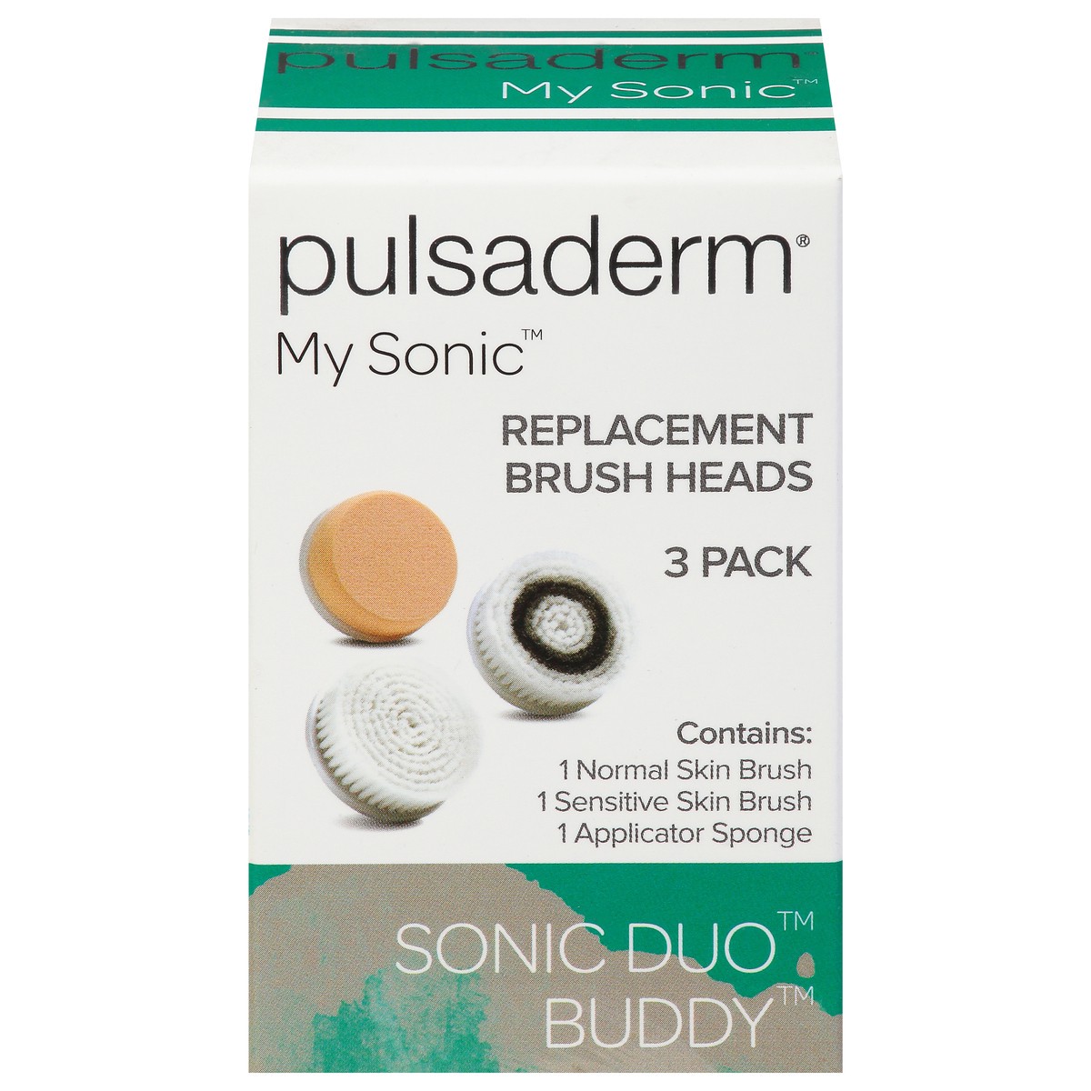 slide 9 of 11, Pulsaderm My Sonic Replacement Brush Heads 3 ea, 1 ct