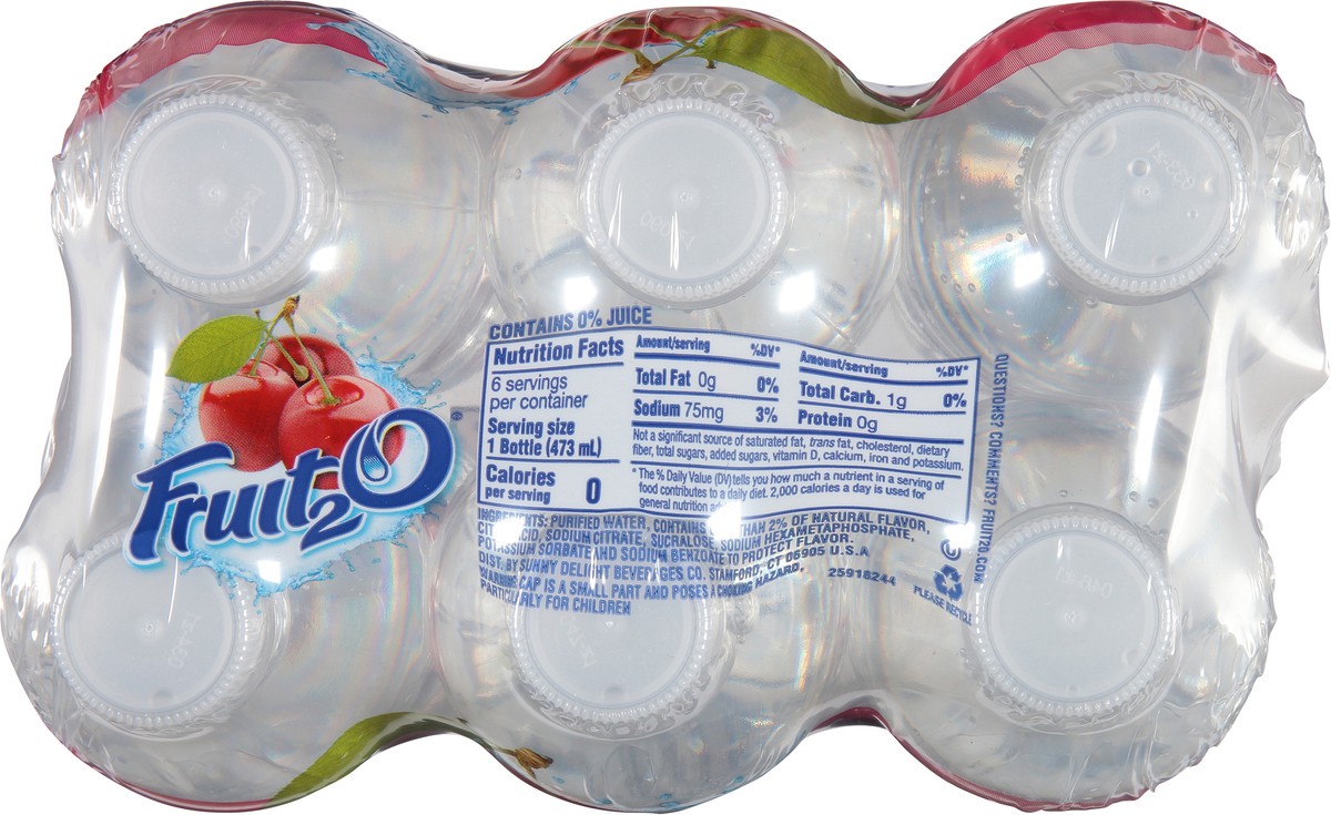 slide 2 of 10, Fruit2O 6 Pack Cherry Purified Water Beverage 6 ea, 6 ct