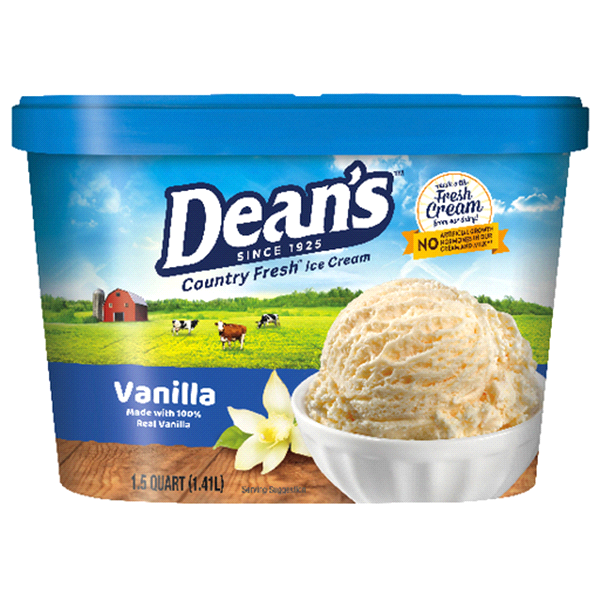 slide 1 of 1, Dean's Homemade Vanilla Ice Cream, 1.5 qt