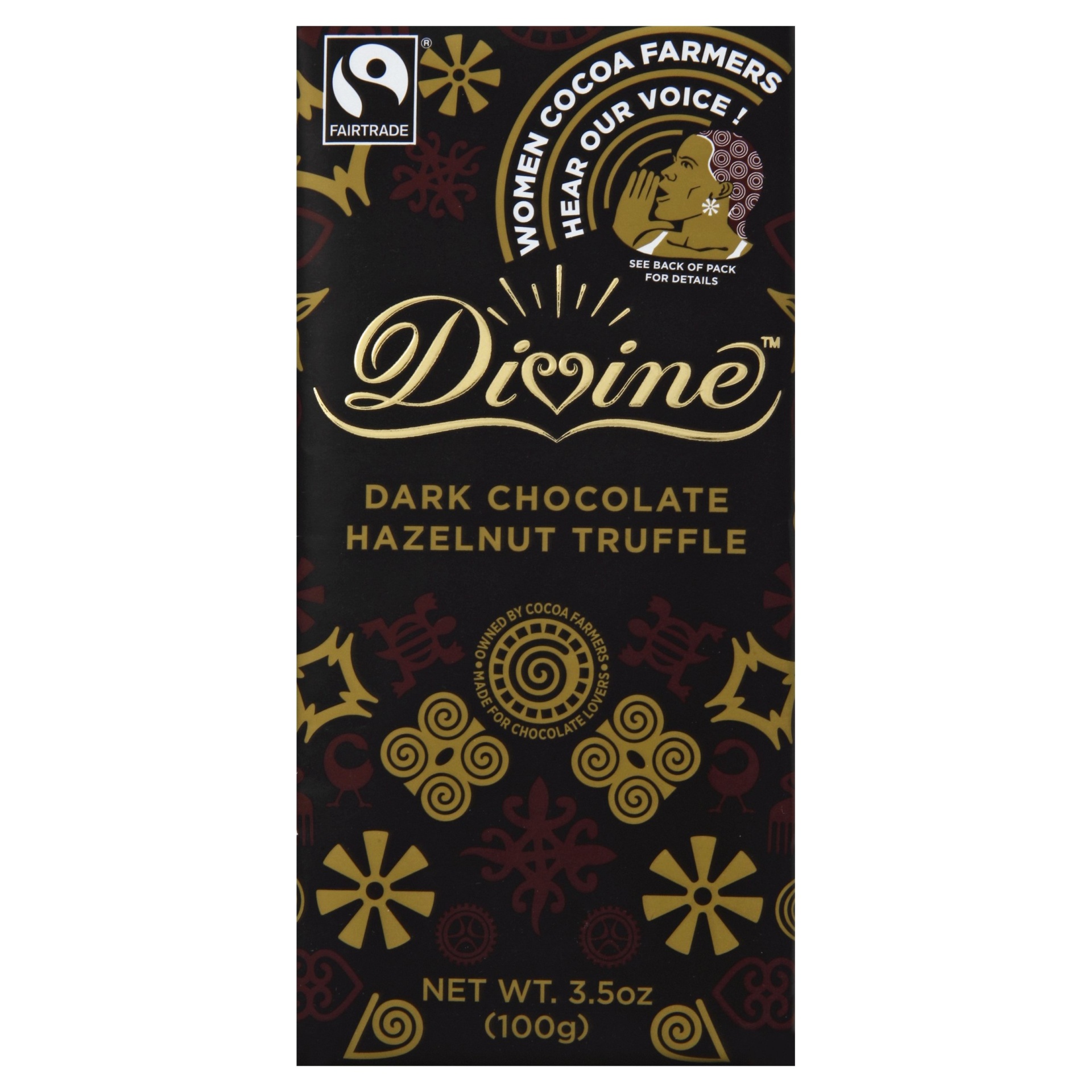 slide 1 of 5, Divine Dark Chocolate Hazelnut Truffle, 3.5 oz