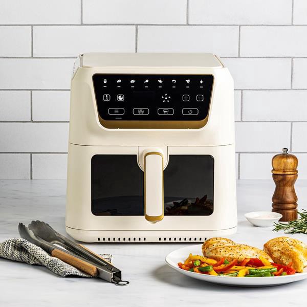 slide 1 of 1, Hy-Vee Seasons 8 Qt. Digital Air Fryer In Linen, 1 ct