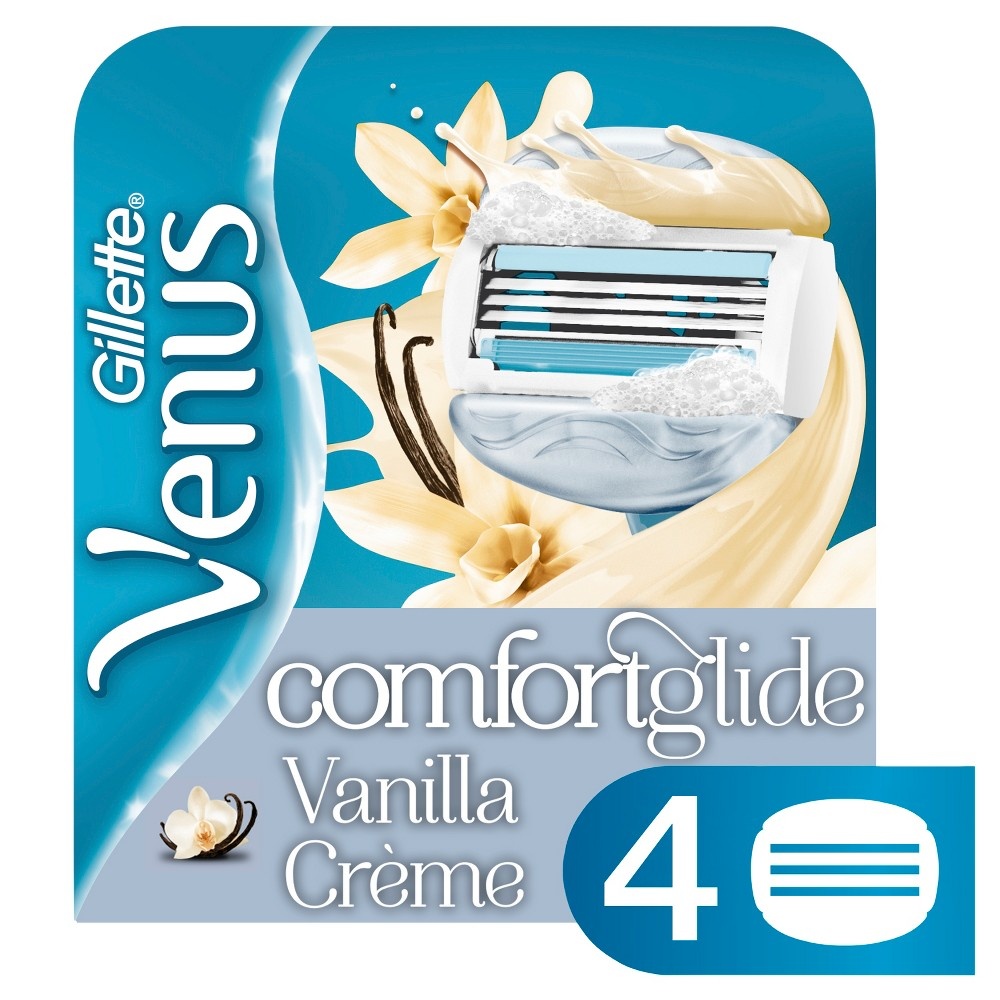 slide 6 of 8, Venus ComfortGlide Vanilla Crème Scented Women's Razor Refills, 4 ct