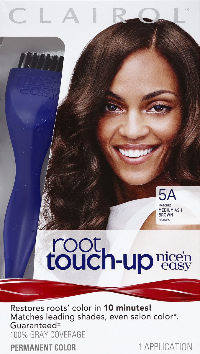slide 1 of 5, Nice 'n Easy Root Touch Up Med Ash Brown Number005A Hair Color, 1 ct
