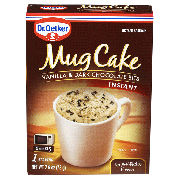 slide 1 of 4, Dr. Oetker Mug Cake - Vanilla And Dark Chocolate Bits, 2.6 oz