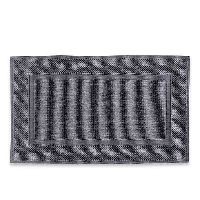 slide 1 of 1, Simple Jacquard Ring-Spun Bath Rug - Charcoal, 20 in x 33 in