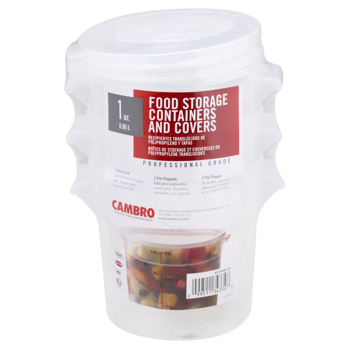 slide 9 of 11, Cambro 1 Quart Food Storage 1 ea, 1 ct