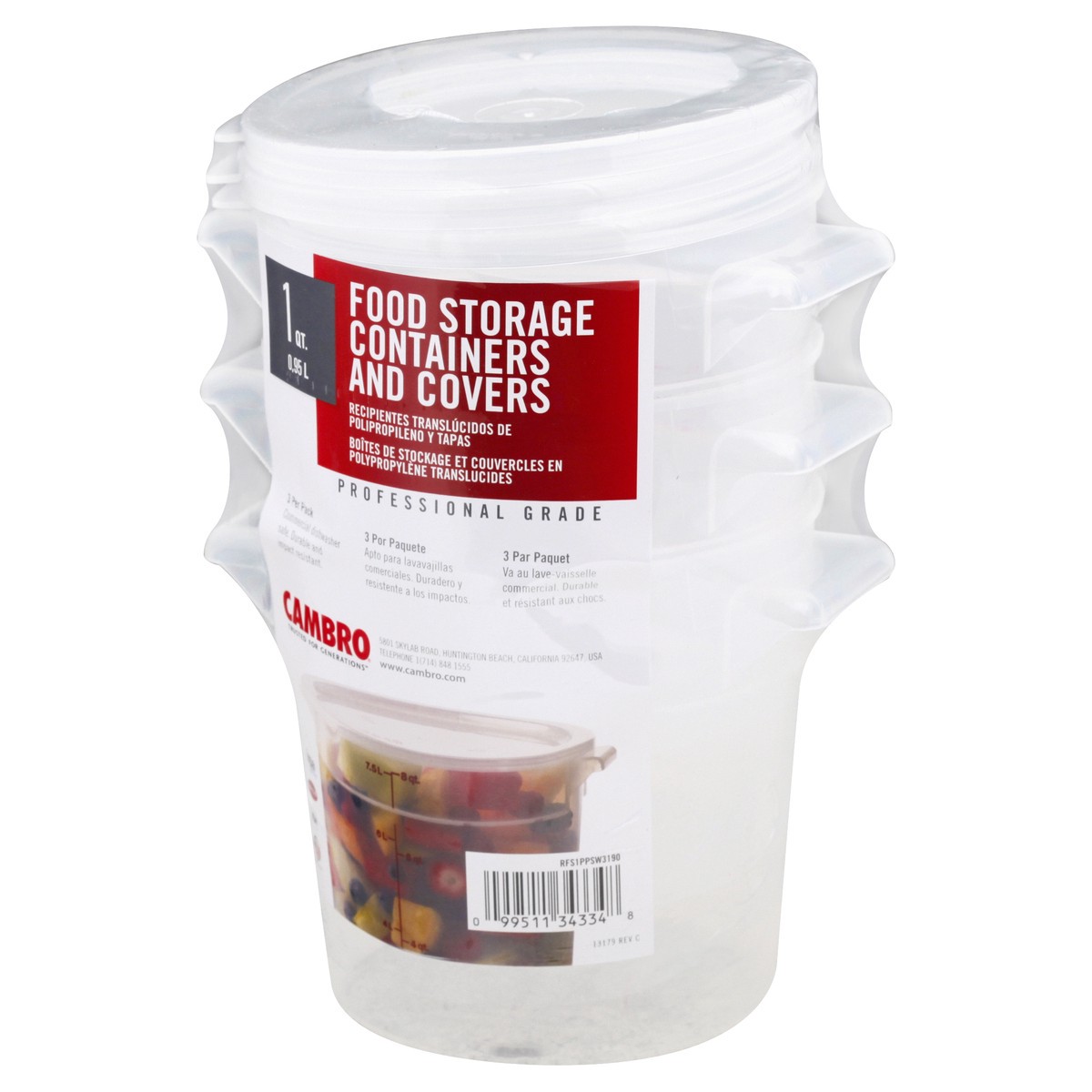slide 6 of 11, Cambro 1 Quart Food Storage 1 ea, 1 ct
