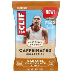 CLIF BAR Caffeinated Collection - Energy Protein Bars - Caramel Chocolate Chip - Made with Organic Oats - Energy Bars - Non-GMO - (1 Count)