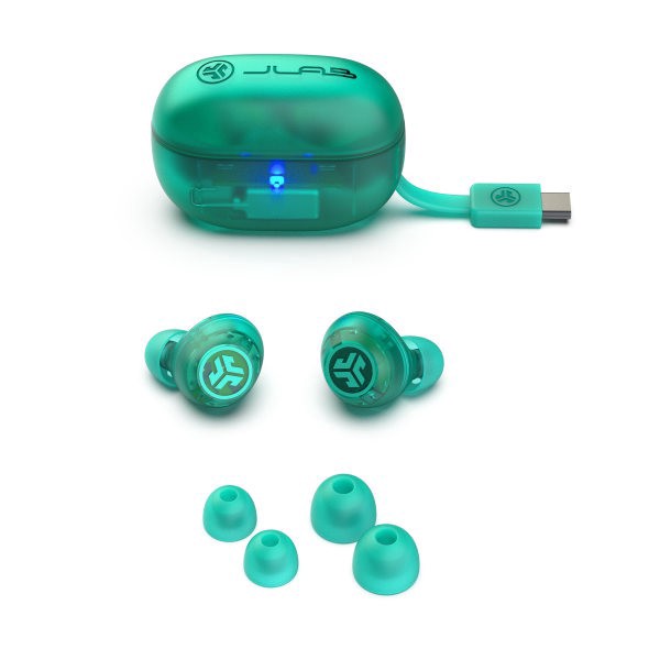 slide 2 of 3, JLab Audio Go Pop ANC True Wireless Earbuds, Translucent Teal, 1 ct