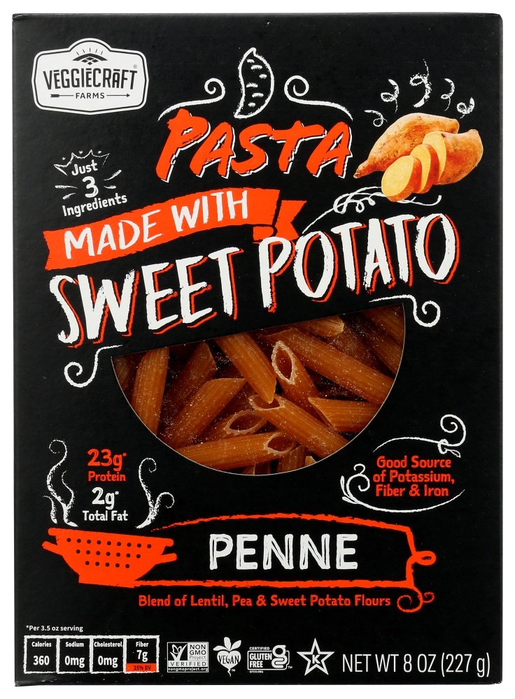 slide 1 of 1, Veggiecraft Farms Sweet Potato Penne Pasta, 8 oz