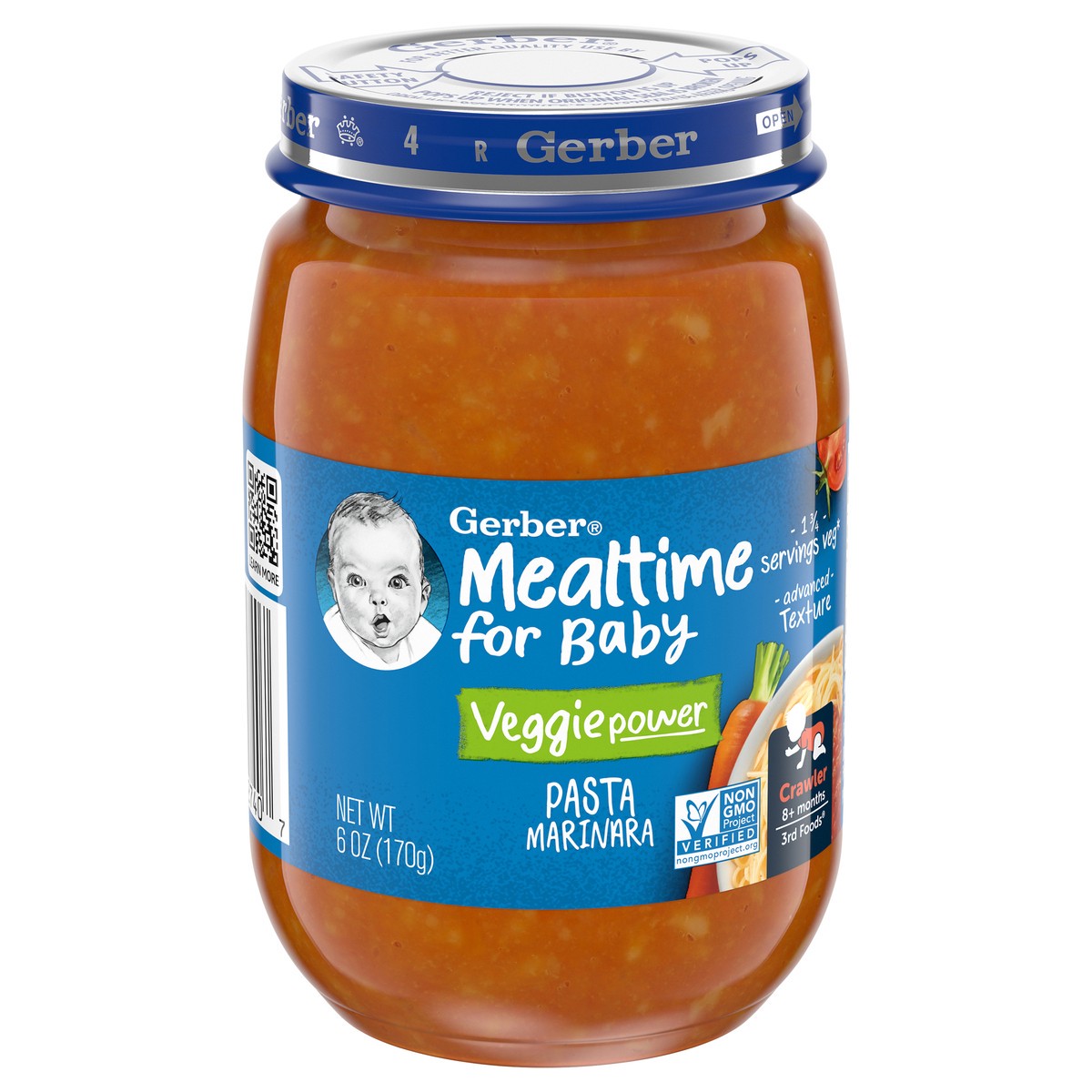 slide 4 of 9, Gerber Stage 3 Baby Food, Pasta Marinara, 6 oz Jar, 6 oz