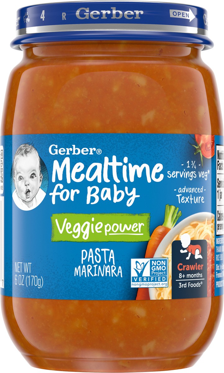 slide 3 of 9, Gerber Stage 3 Baby Food, Pasta Marinara, 6 oz Jar, 6 oz