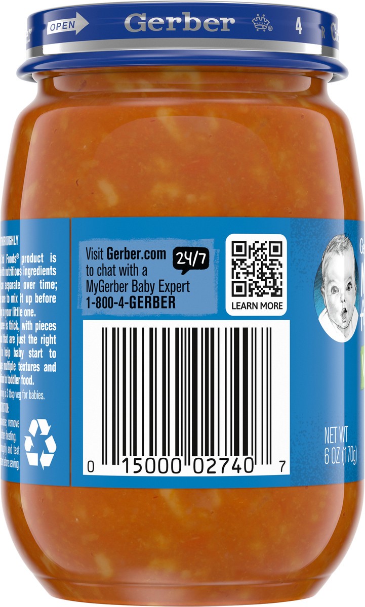 slide 7 of 9, Gerber Stage 3 Baby Food, Pasta Marinara, 6 oz Jar, 6 oz