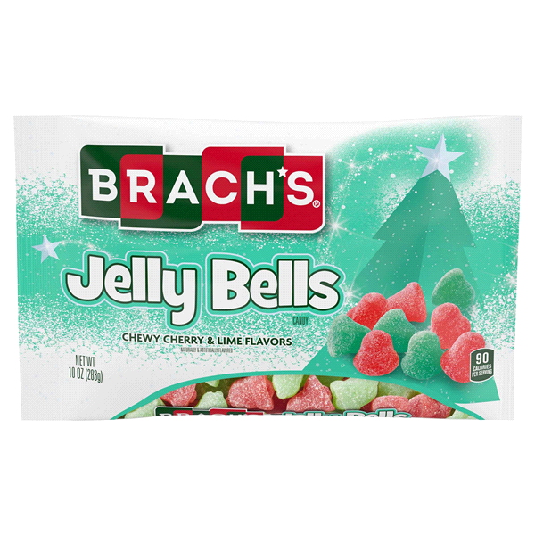 slide 1 of 1, Brach's Seasonal Jelly Bells Chewy Cherry & Lime Holiday Candy, 10 oz