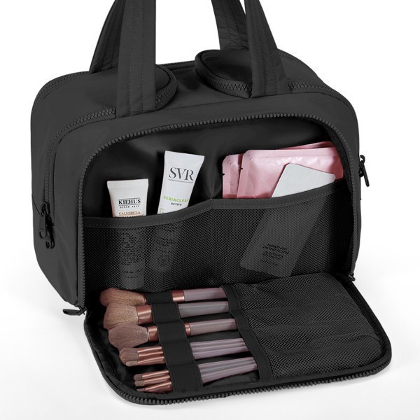 slide 6 of 10, BAGSMART Polyester Zora Spacesaver 4-In-1 Multi-Functional Toiletry Bag, 8-5/16""H x 11-13/16""W x 7-5/16""D, Black, 1 ct
