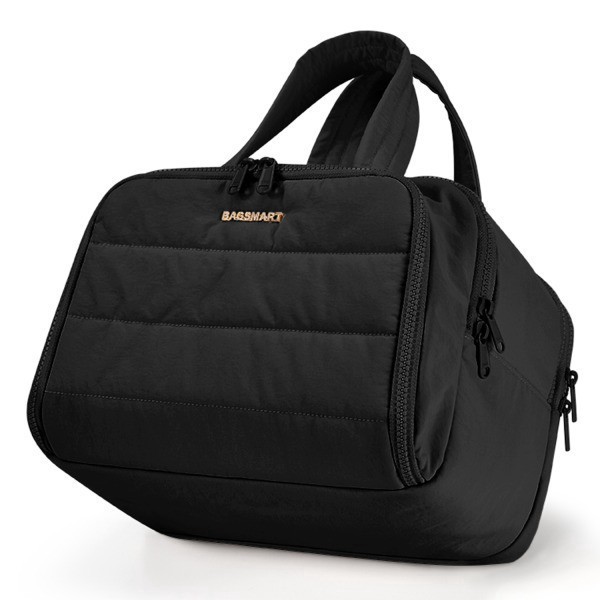 slide 4 of 10, BAGSMART Polyester Zora Spacesaver 4-In-1 Multi-Functional Toiletry Bag, 8-5/16""H x 11-13/16""W x 7-5/16""D, Black, 1 ct