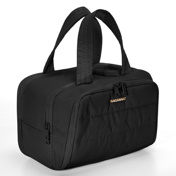slide 7 of 10, BAGSMART Polyester Zora Spacesaver 4-In-1 Multi-Functional Toiletry Bag, 8-5/16""H x 11-13/16""W x 7-5/16""D, Black, 1 ct