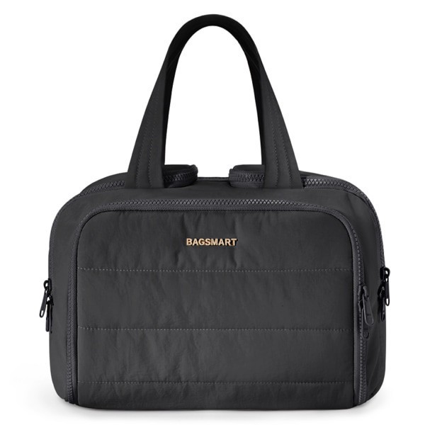 slide 1 of 10, BAGSMART Polyester Zora Spacesaver 4-In-1 Multi-Functional Toiletry Bag, 8-5/16""H x 11-13/16""W x 7-5/16""D, Black, 1 ct
