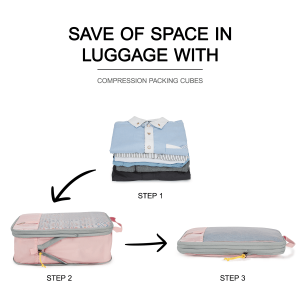 slide 2 of 10, BAGSMART Polyester Packing Cubes, Pink, Set Of 6 Cubes, 1 ct