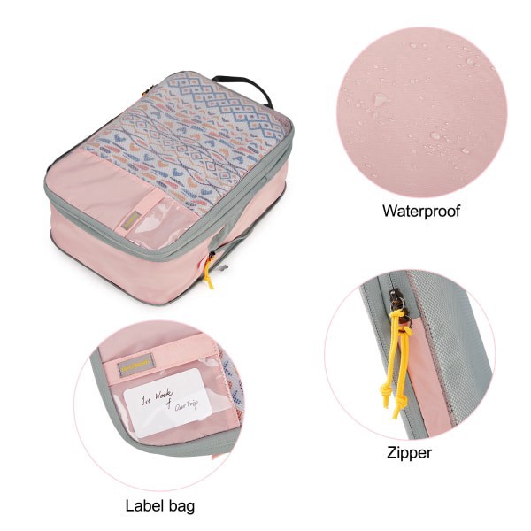 slide 9 of 10, BAGSMART Polyester Packing Cubes, Pink, Set Of 6 Cubes, 1 ct