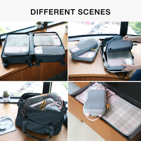 slide 7 of 10, BAGSMART Polyester Packing Cubes, Pink, Set Of 6 Cubes, 1 ct