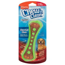 Hartz Chew'n Clean Tasty Bacon Flavor Toy + Treat for Dogs Large 1 ea