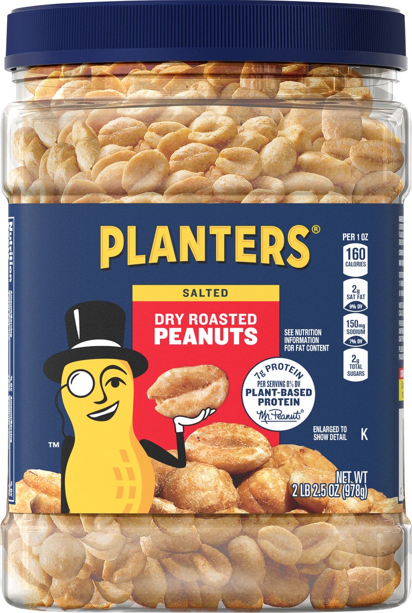 slide 1 of 14, Planters Salted Dry Roasted Peanuts 34.5 oz, 34.5 oz