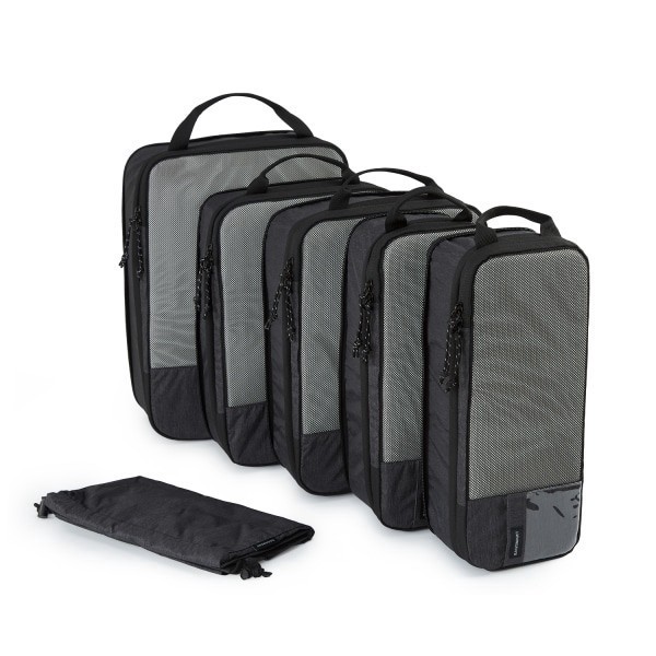 slide 3 of 8, BAGSMART Polyester Packing Cubes, Black, Set Of 6 Cubes, 1 ct