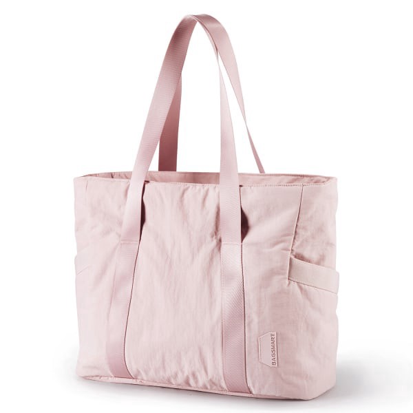 slide 9 of 10, BAGSMART Nylon Zoraesque Tote, 12-1/2""H x 15-1/4""W x 6""D, Pink, 1 ct