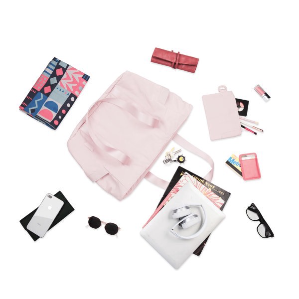 slide 8 of 10, BAGSMART Nylon Zoraesque Tote, 12-1/2""H x 15-1/4""W x 6""D, Pink, 1 ct