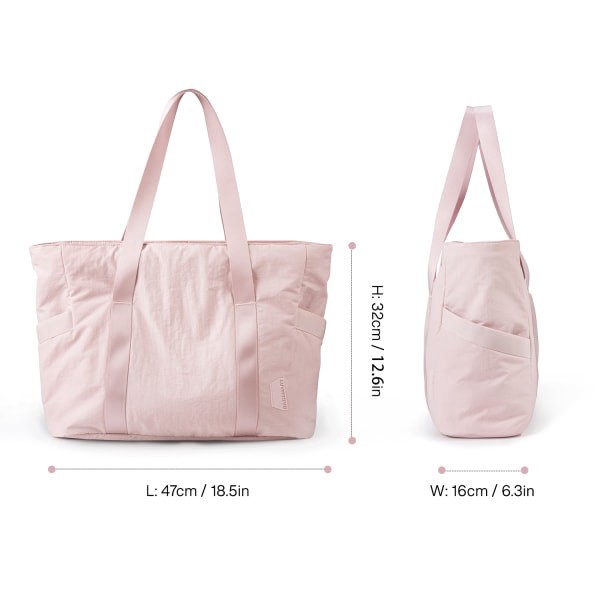 slide 4 of 10, BAGSMART Nylon Zoraesque Tote, 12-1/2""H x 15-1/4""W x 6""D, Pink, 1 ct