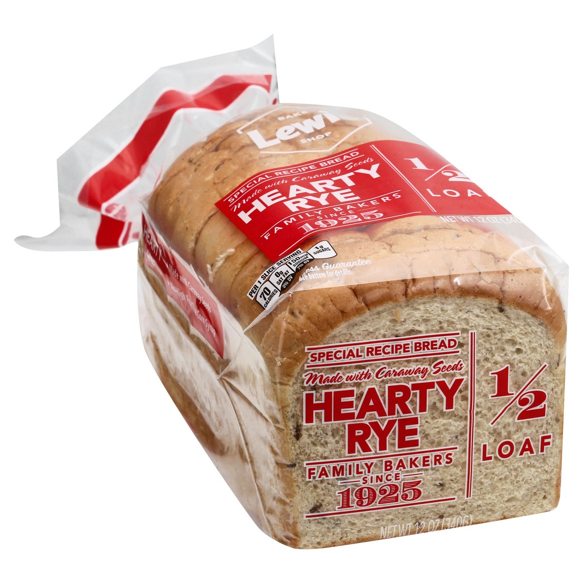 slide 5 of 9, Lewis 1/2 Loaf Hearty Rye Bread 12 oz, 12 oz