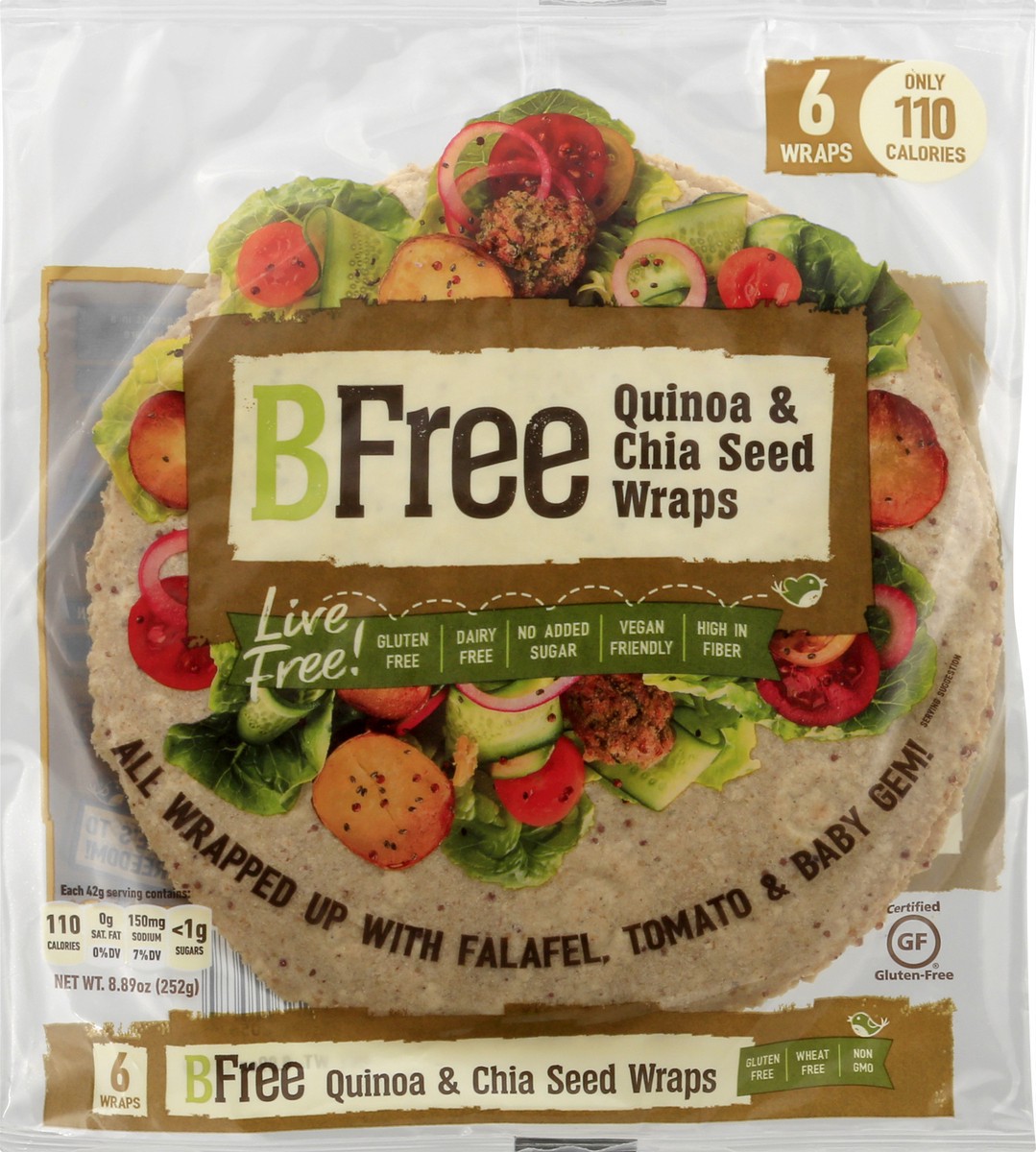 slide 5 of 10, BFree Quinoa & Chia Seed Wraps 6 ea, 6 ct