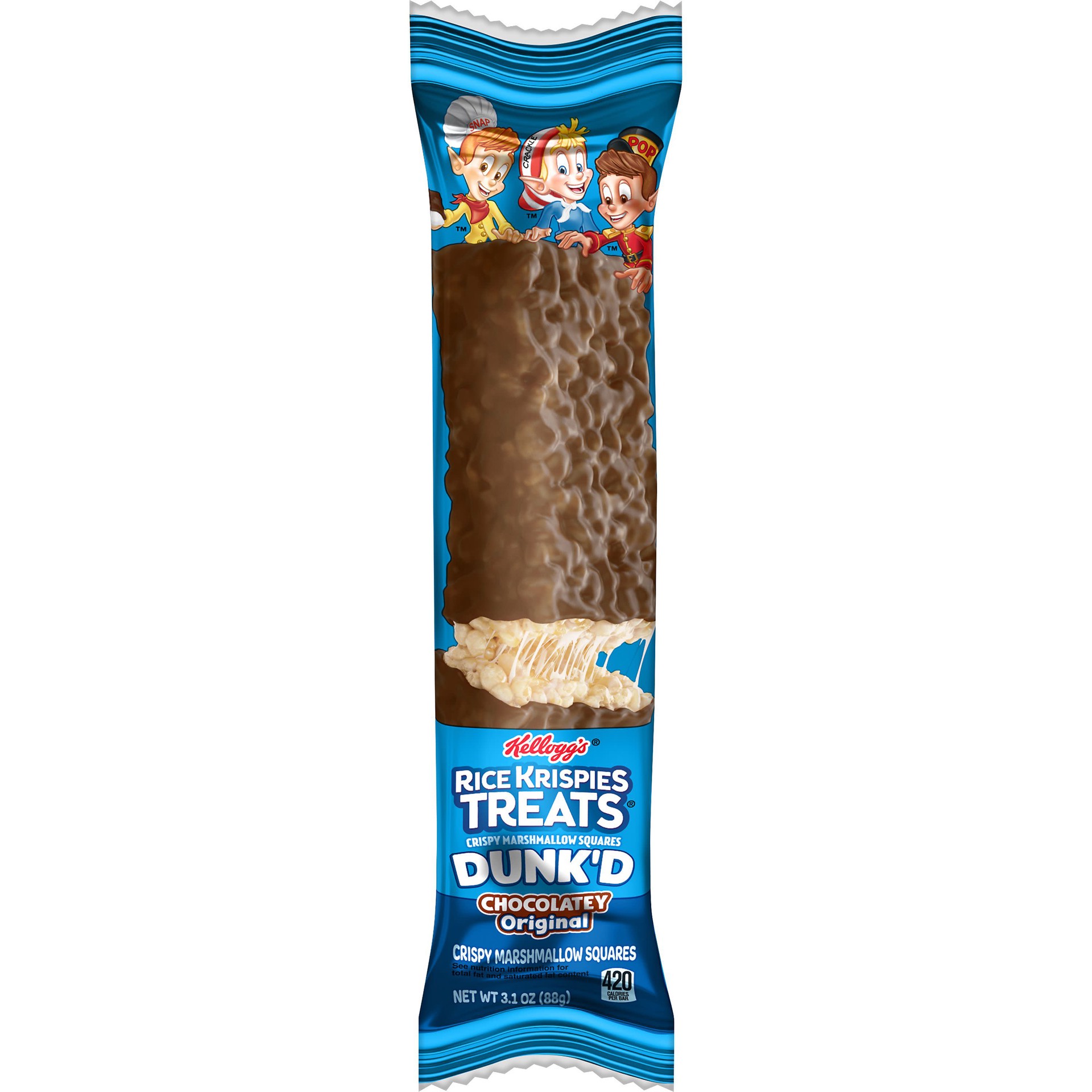 slide 1 of 1, Rice Krispies Treats Dunk'd Marshmallow Snack Bars, Kids Snacks, School Lunch, Chocolatey, 3.1oz Bar, 1 Bar, 3.1 oz