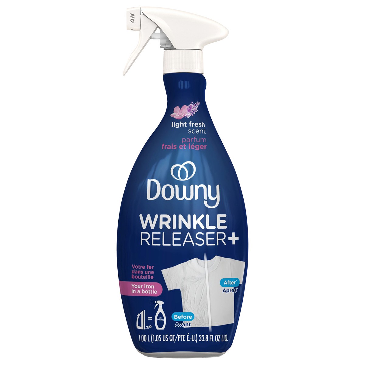slide 1 of 11, Downy Wrinkle Releaser and Fabric Refresher, Light Fresh Scent, 33.8 fl oz, 1.05 qt