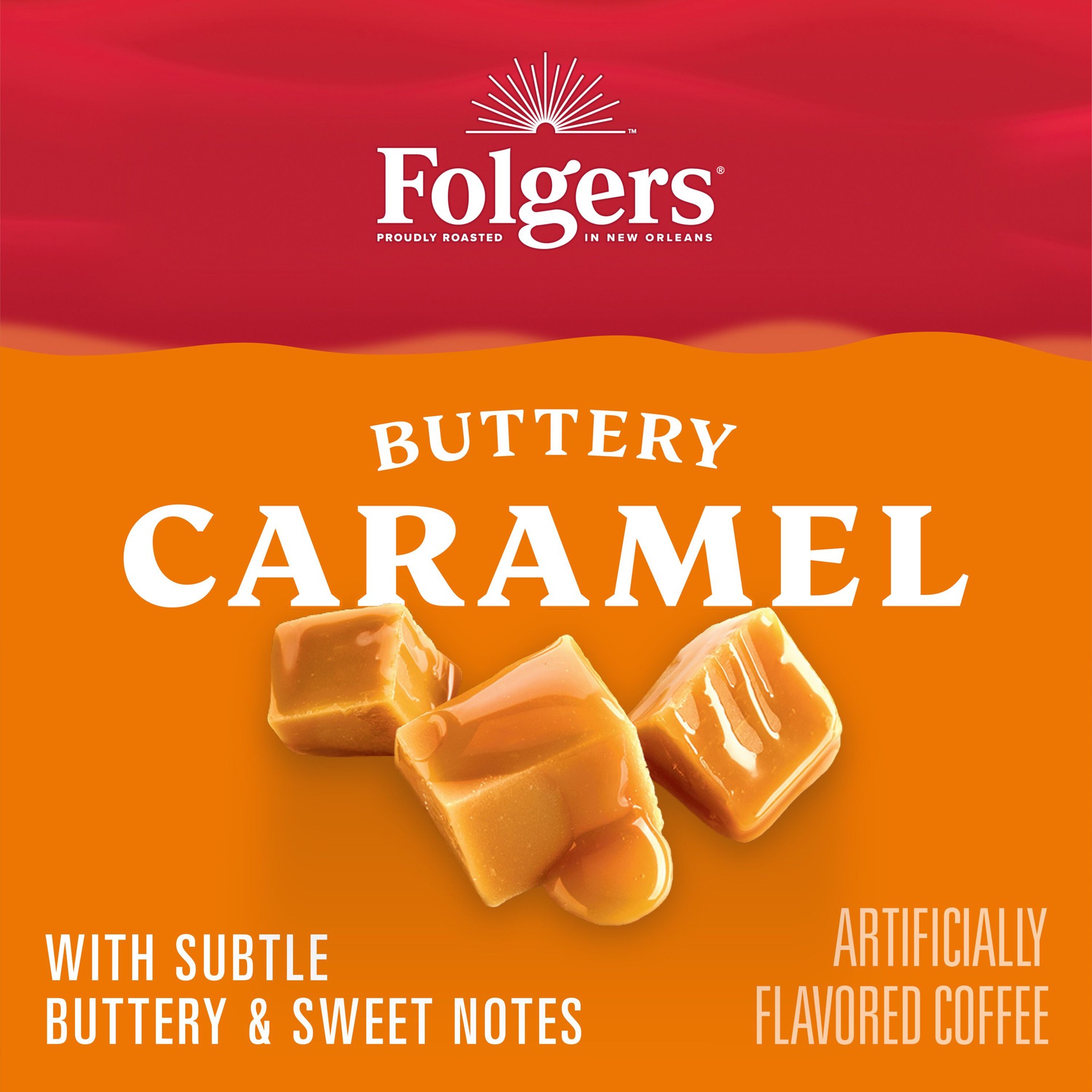 slide 8 of 8, Folgers Buttery Caramel Artificially Flavored Coffee, 12 K-Cup Pods, 12 ct