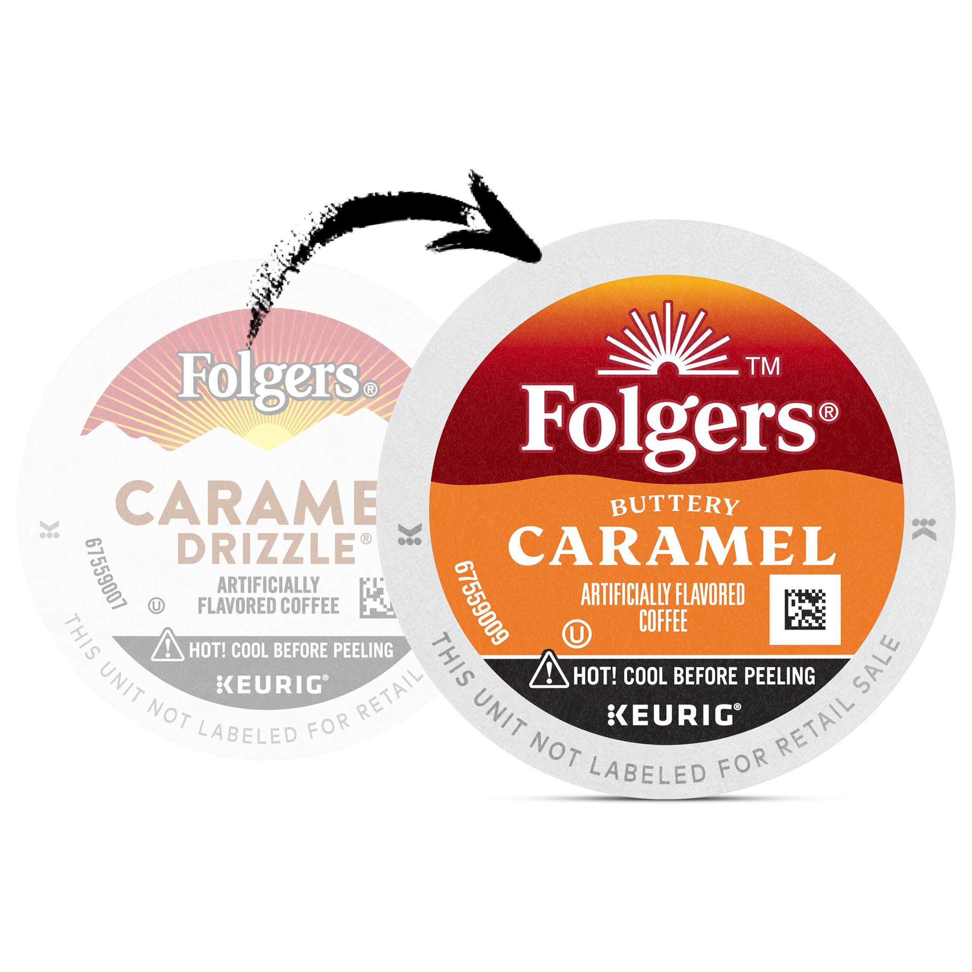 slide 4 of 8, Folgers Buttery Caramel Artificially Flavored Coffee, 12 K-Cup Pods, 12 ct