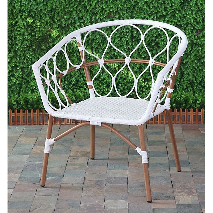 slide 2 of 4, Destination Summer Braided Stackable Patio Chair - White, 1 ct