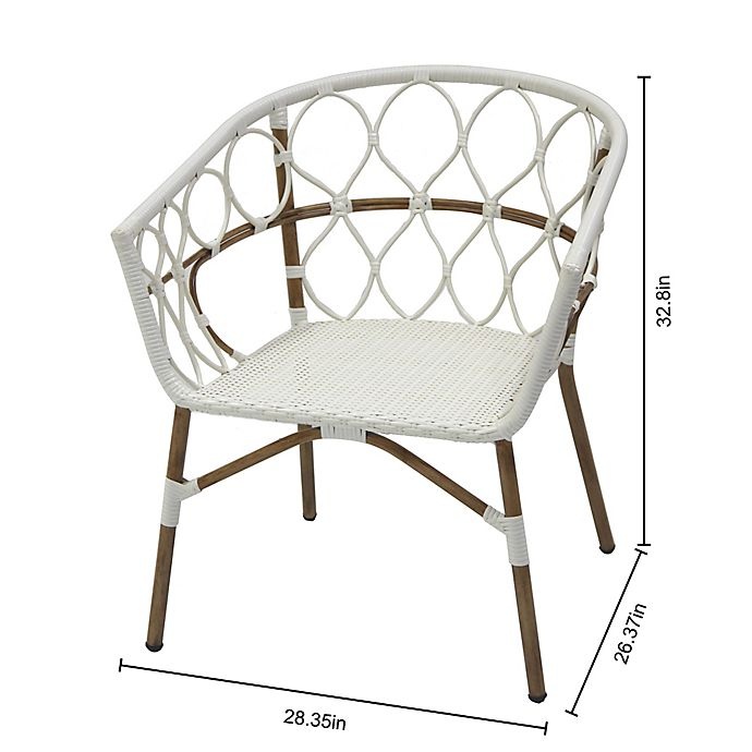 slide 4 of 4, Destination Summer Braided Stackable Patio Chair - White, 1 ct