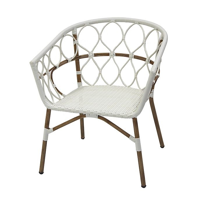 slide 1 of 4, Destination Summer Braided Stackable Patio Chair - White, 1 ct