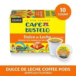Café Bustelo Dulce de Leche Artificially Flavored Coffee, Single Serve Pods, 10 ct