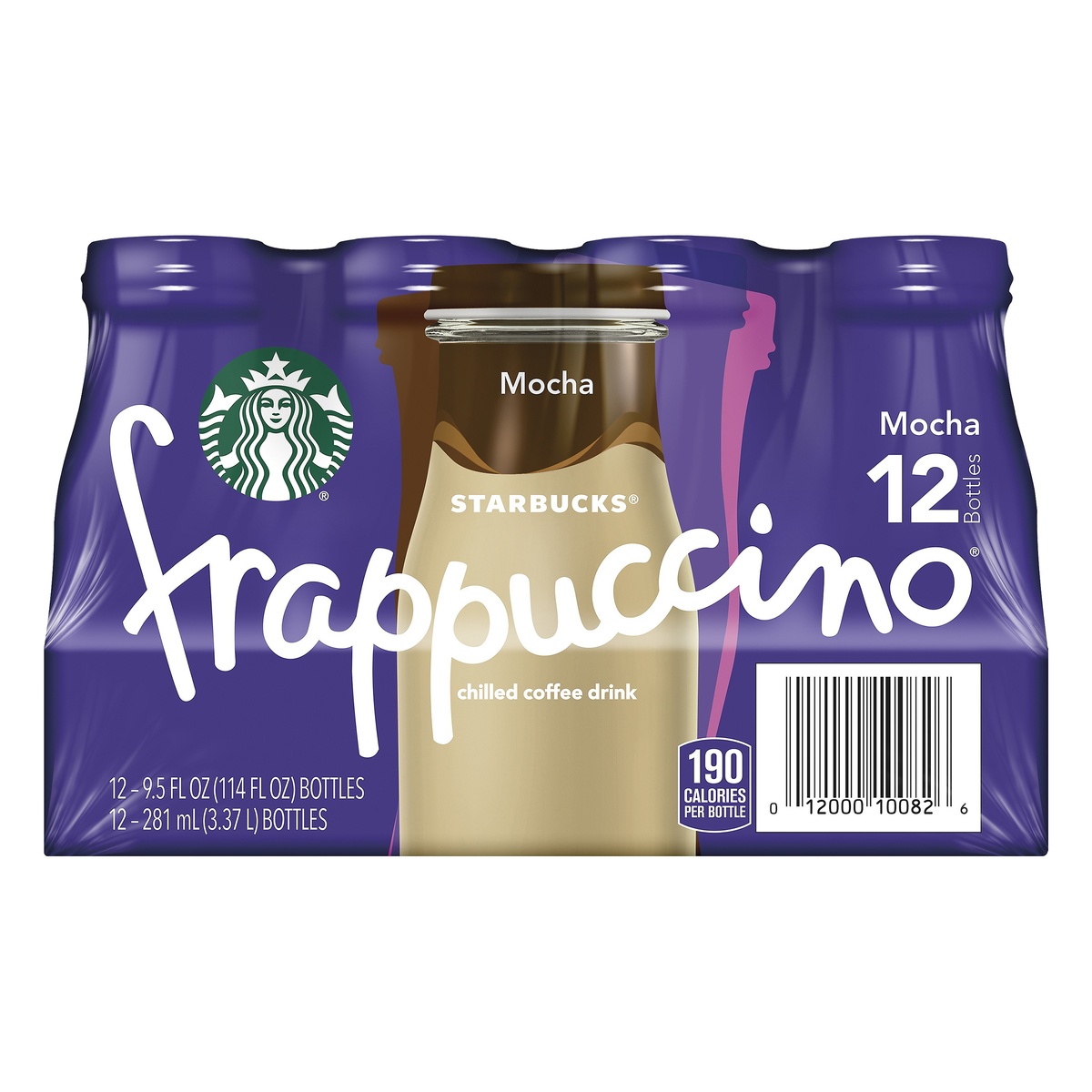 slide 1 of 1, Starbucks Frappuccino Chilled Coffee Drink Mocha 9.5 Fl Oz 12 Count Bottle, 
